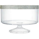 Trifle Plastic Reusable Rhinestone Container, Clear, 80-oz, for Birthday/Baby Shower/Wedding Front_Flat