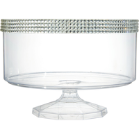 Trifle Plastic Reusable Rhinestone Container, Clear, 80-oz, for Birthday/Baby Shower/Wedding