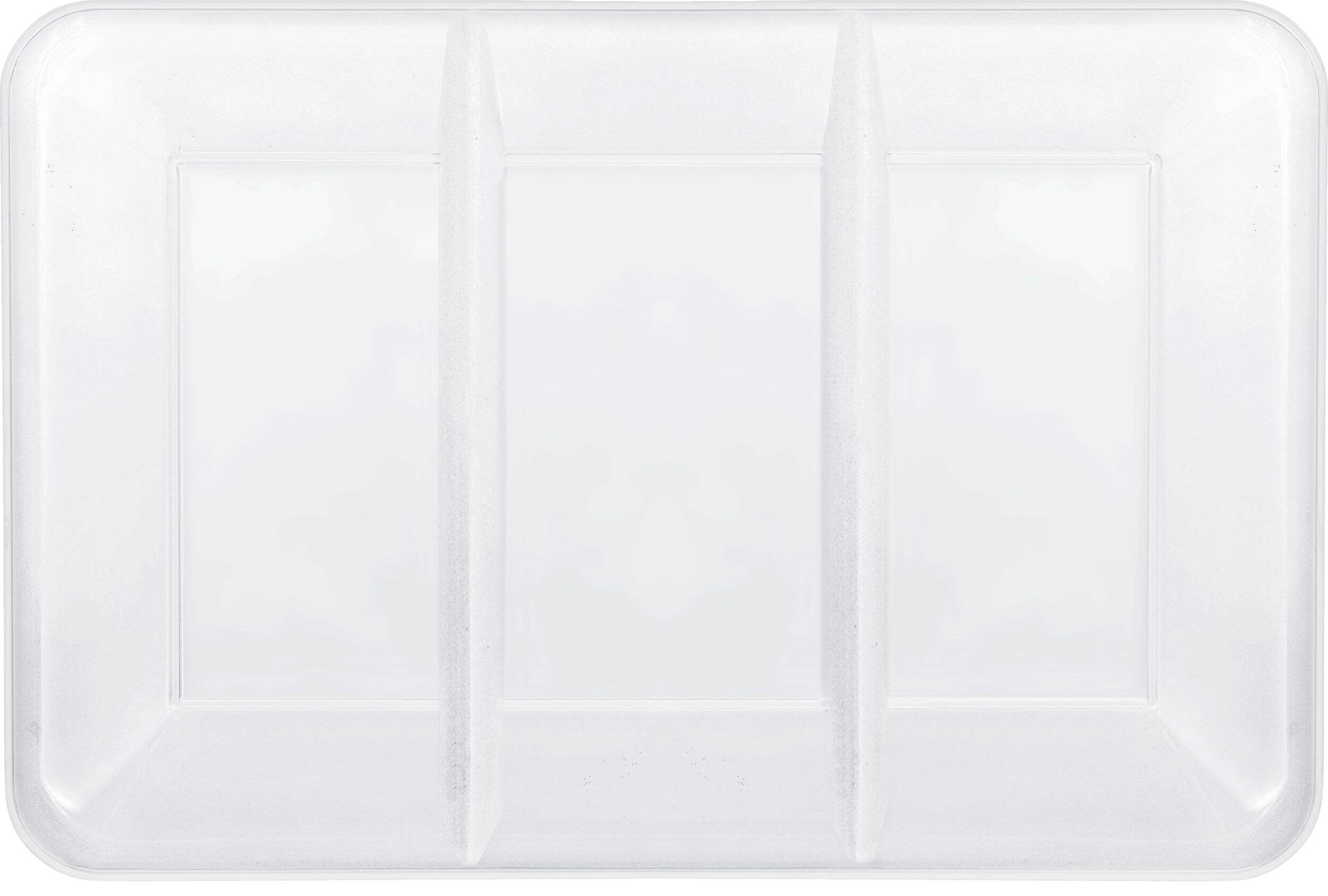 Plateau modulaire rectangulaire en plastique pour fêtes d'anniversaire, fête, anniversaire, blanc Overhead_Flat