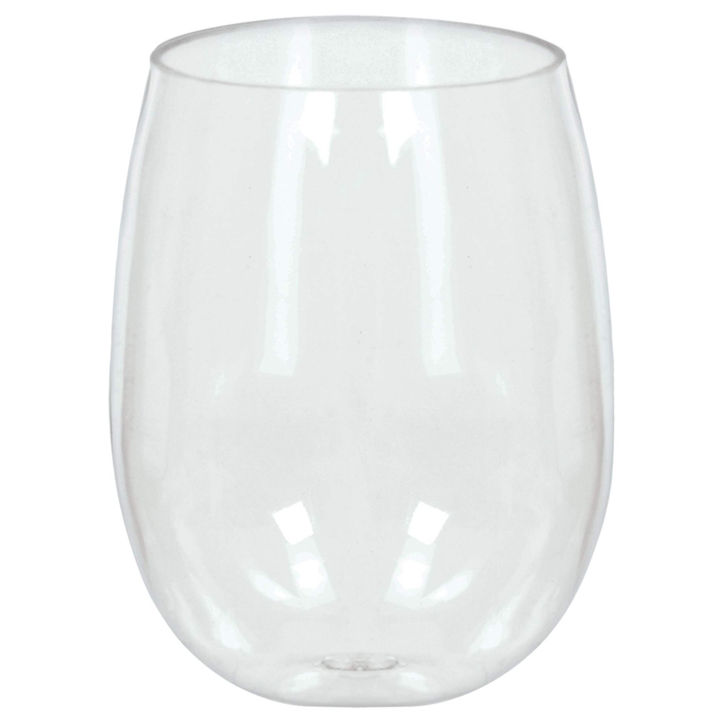 Plastic Reusable Stemless Wine Glasses Clear 12 Oz 20 Pk For Christmas Thanksgiving New Year