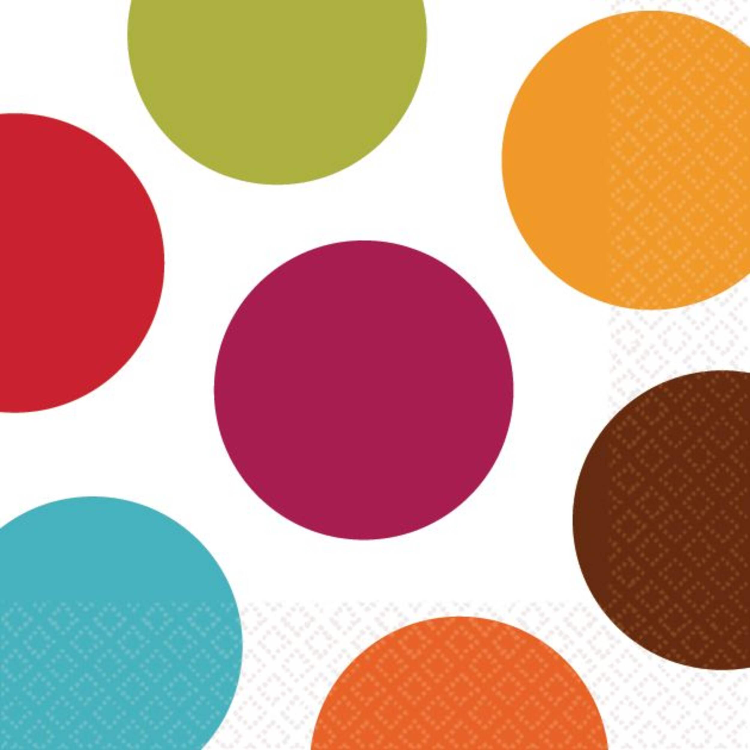 Multicolour Dot Beverage Napkins, 16-pk Front_Flat
