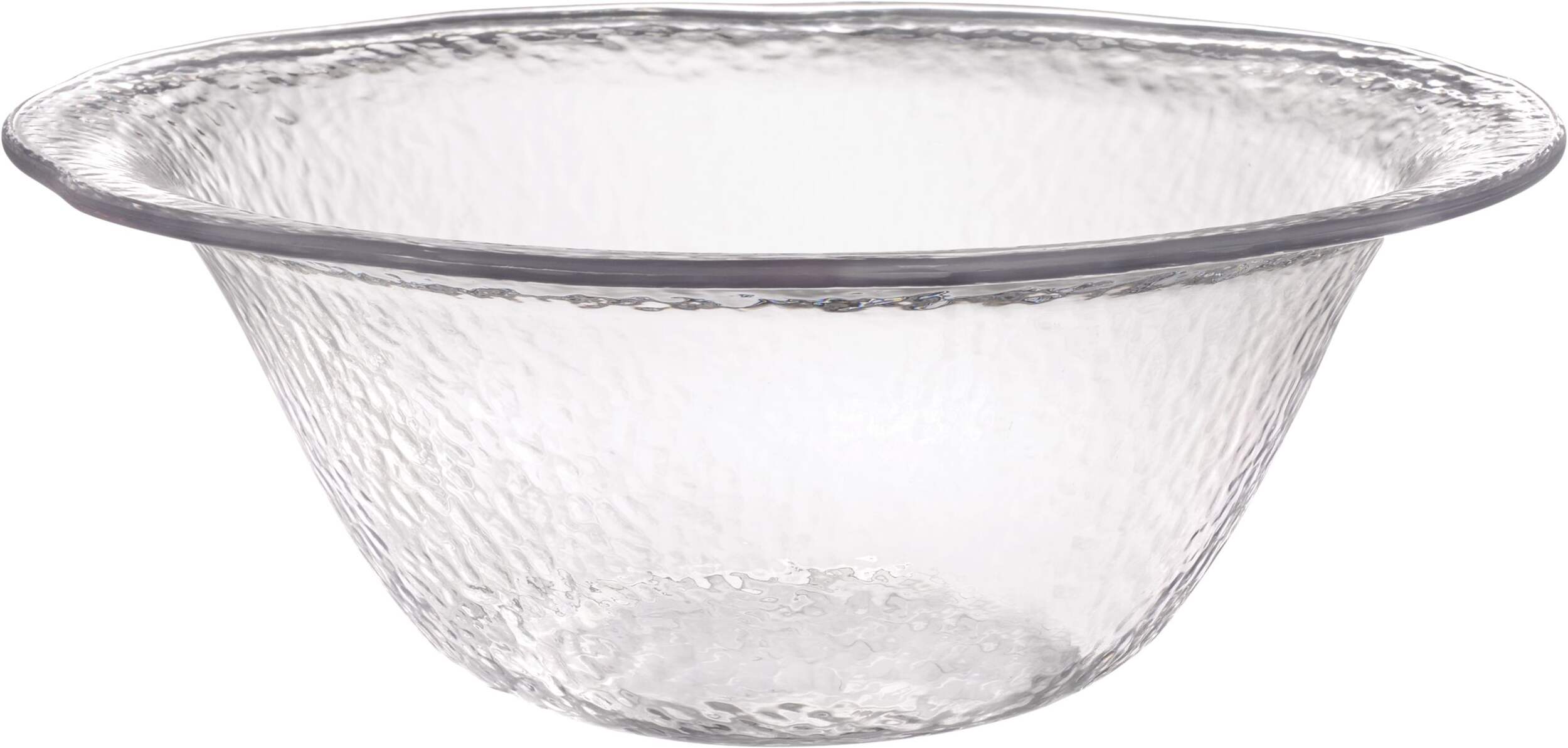 Round Hammered Plastic Reusable Serving Bowl, Clear, 15-in, for New Year's Eve/Graduation/Christmas Front_Elevated