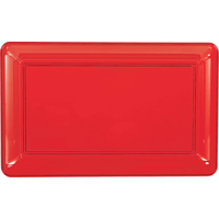Plateau rectangulaire en plastique pour fêtes d'anniversaire, fête, événement, couleurs variées, 9 1/4 x 14 1/4 in