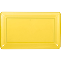 Plateau rectangulaire en plastique jaune Overhead_Flat