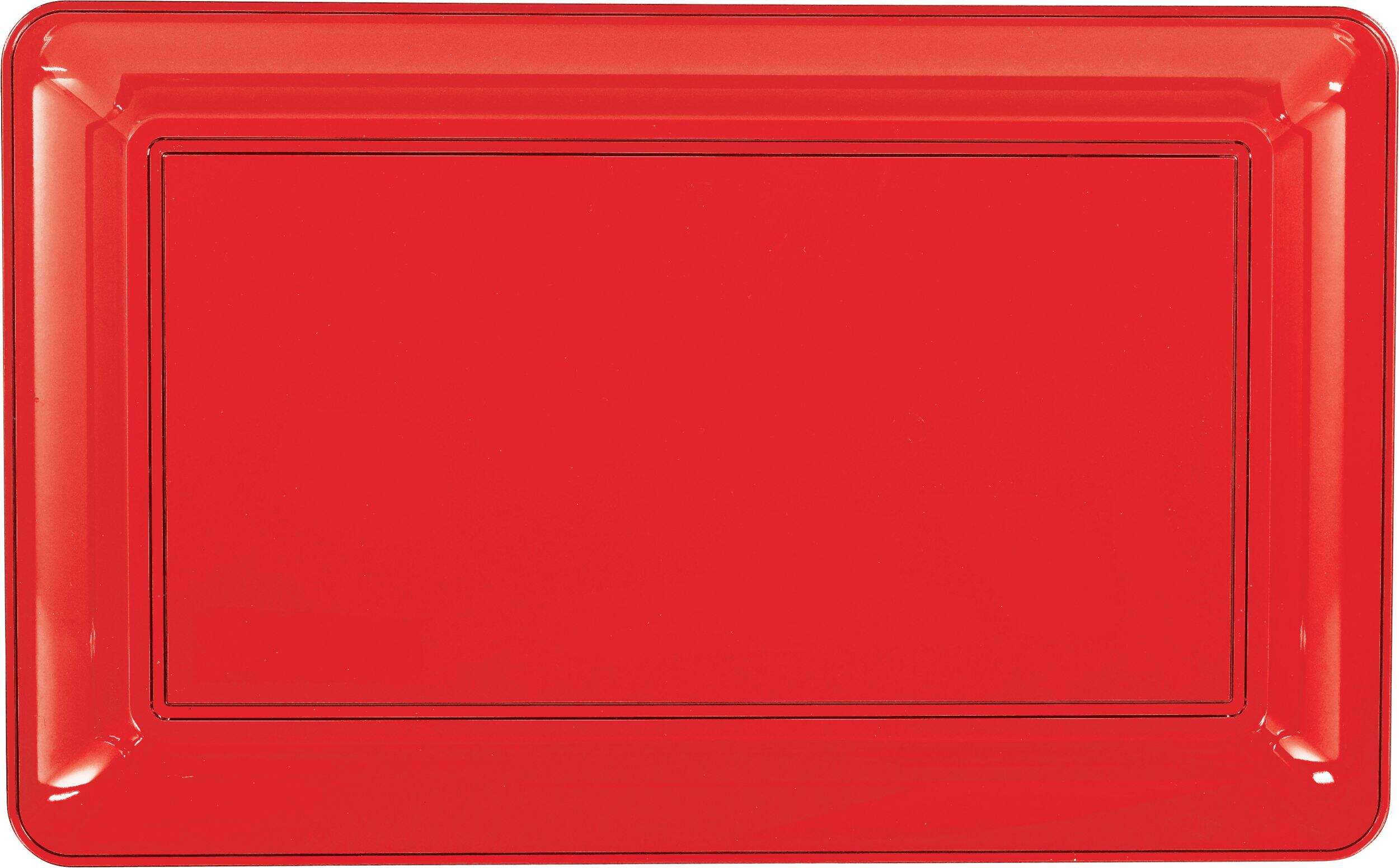 Plateau rectangulaire rouge Overhead_Flat