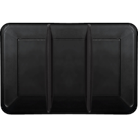 Plateau à sections rectangulaire en plastique noir Overhead_Flat