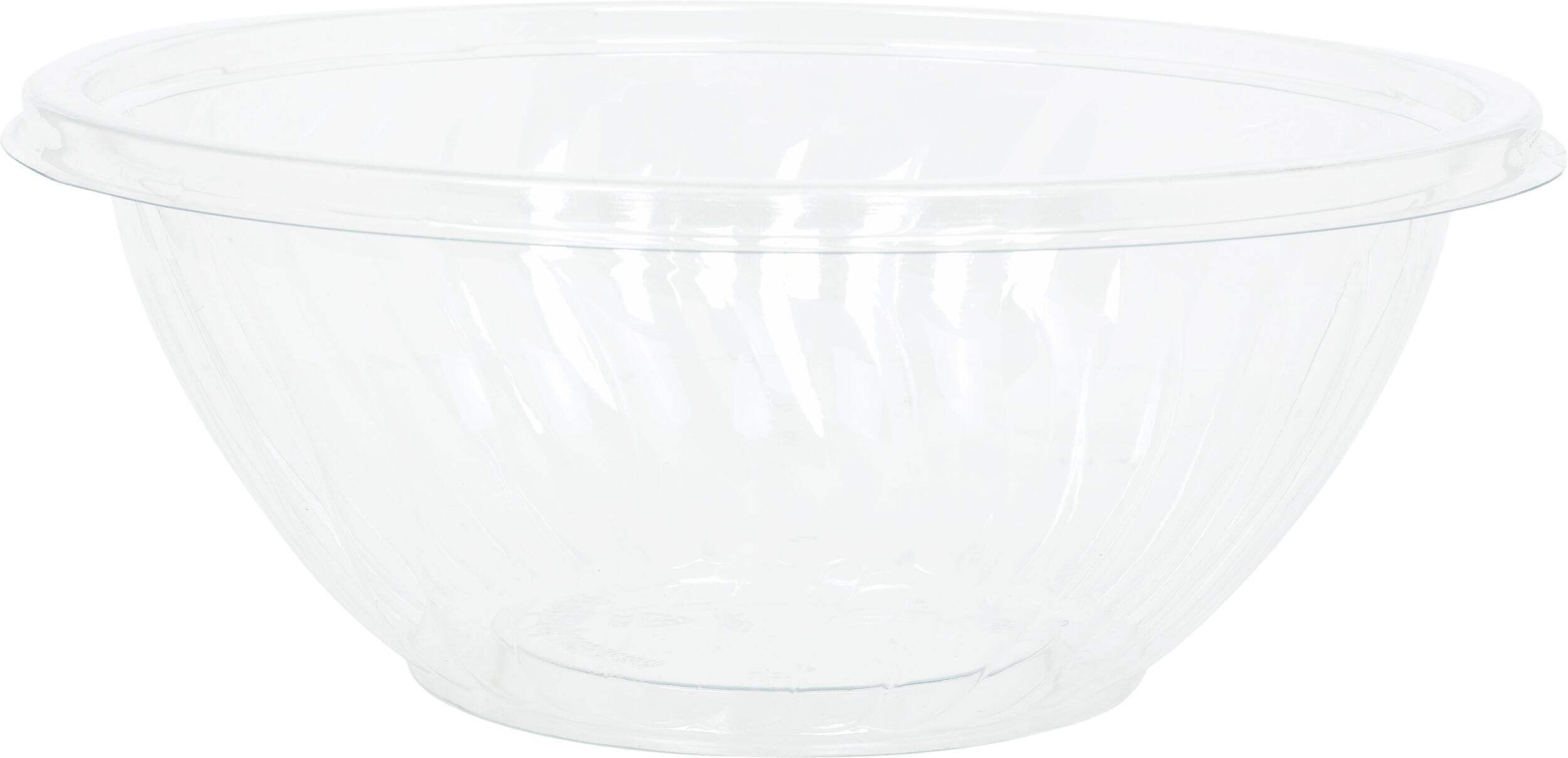 Plastic Serving Bowl, Ripple design, Birthdays, Showers, More, Clear, 75 qt Front_Elevated