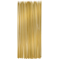 Bamboo Skewers, Brown, 8-in, 100-pk, for BBQs/Birthday/Summer Party Front_Flat