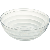 Round Ringed Plastic Reusable Serving Bowl, Clear, 15-in, for New Year's Eve/Christmas/Graduation