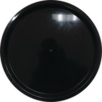 Reusable Round Plastic Tray for Baked Goods, Sandwiches, Meats, Cheeses, Black, 18-in Front_Flat