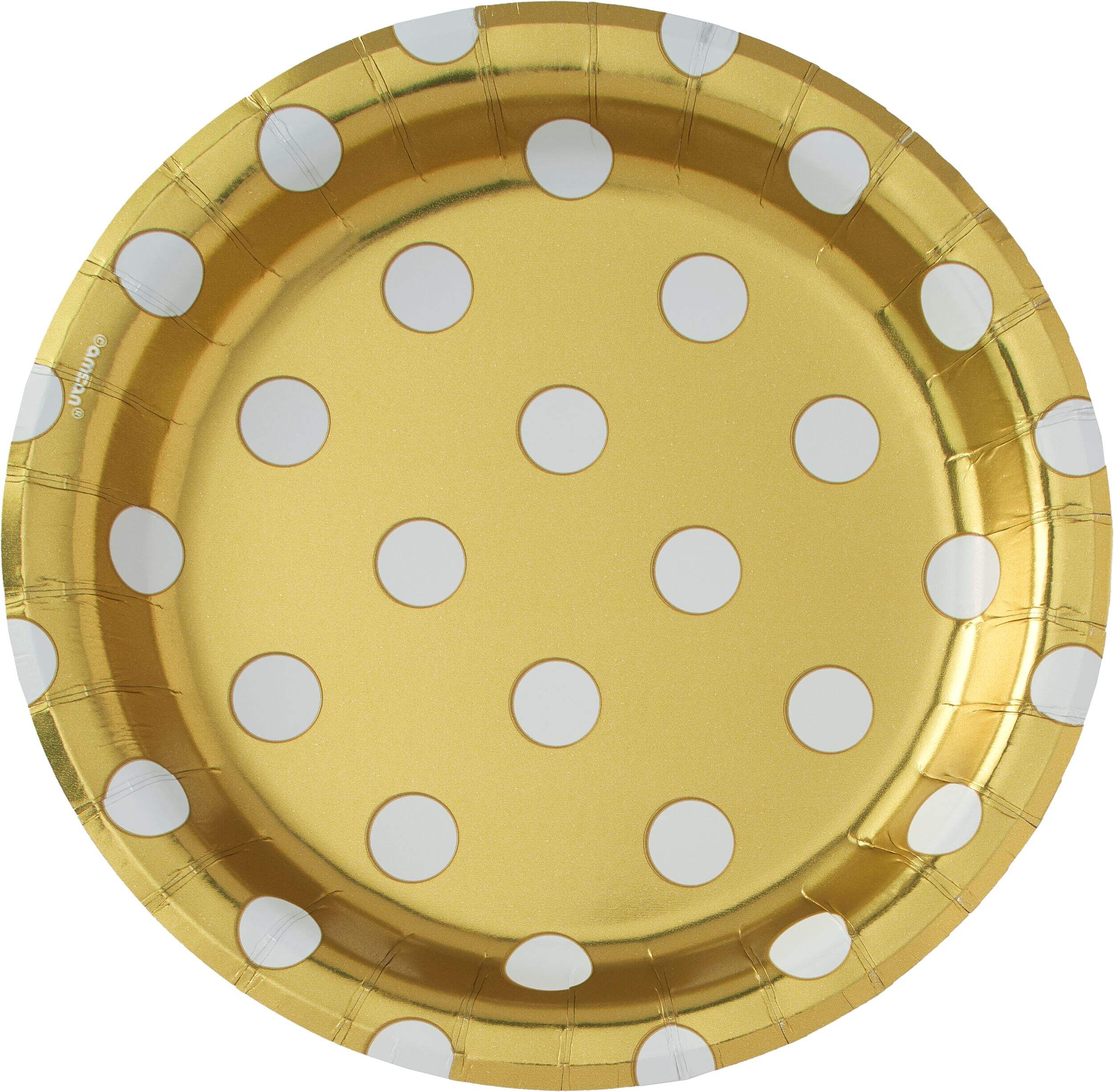 8CT 8.5IN GLD PL DOT