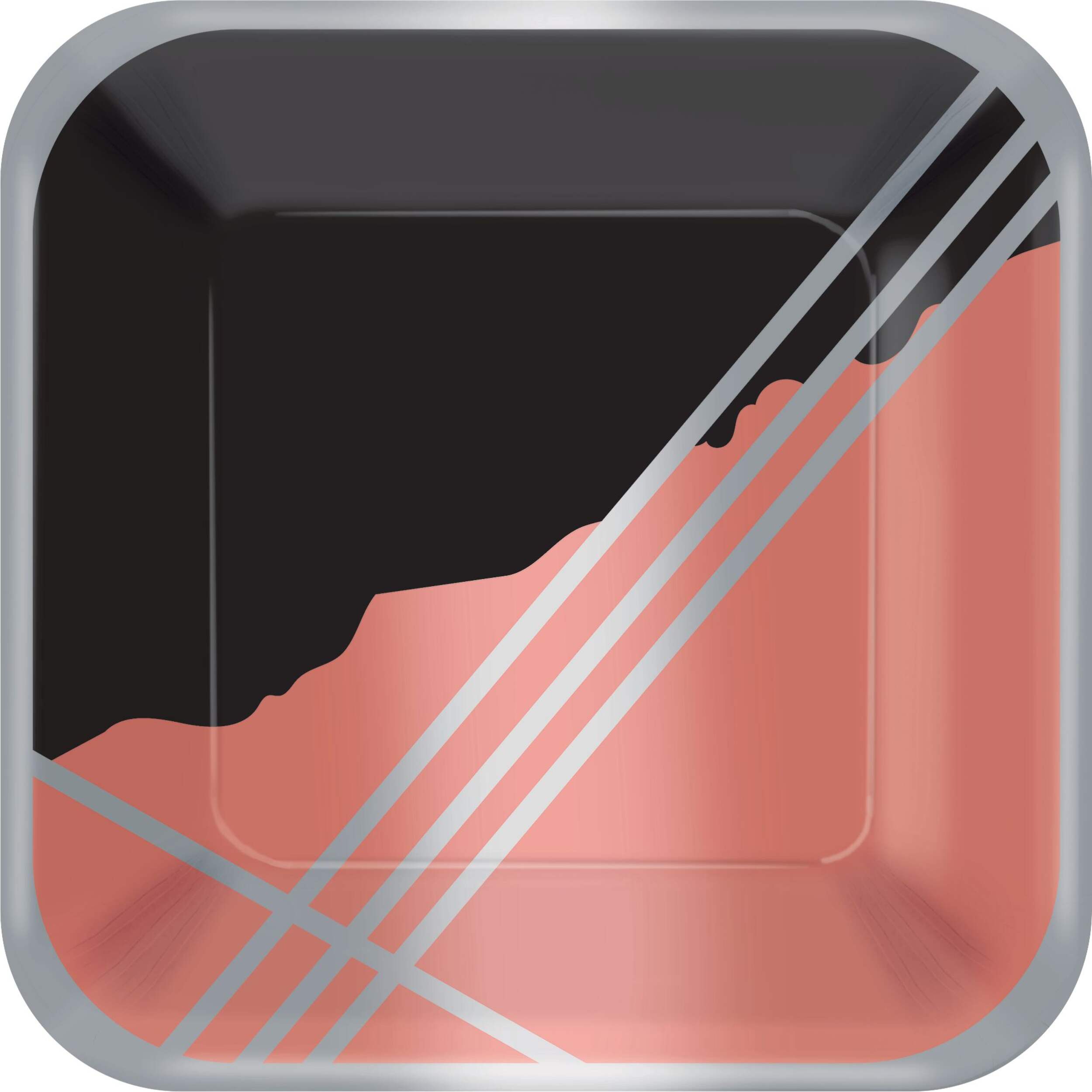 Assiettes à dessert carrées à facettes, noir métallique, paq. 8 Overhead_Flat