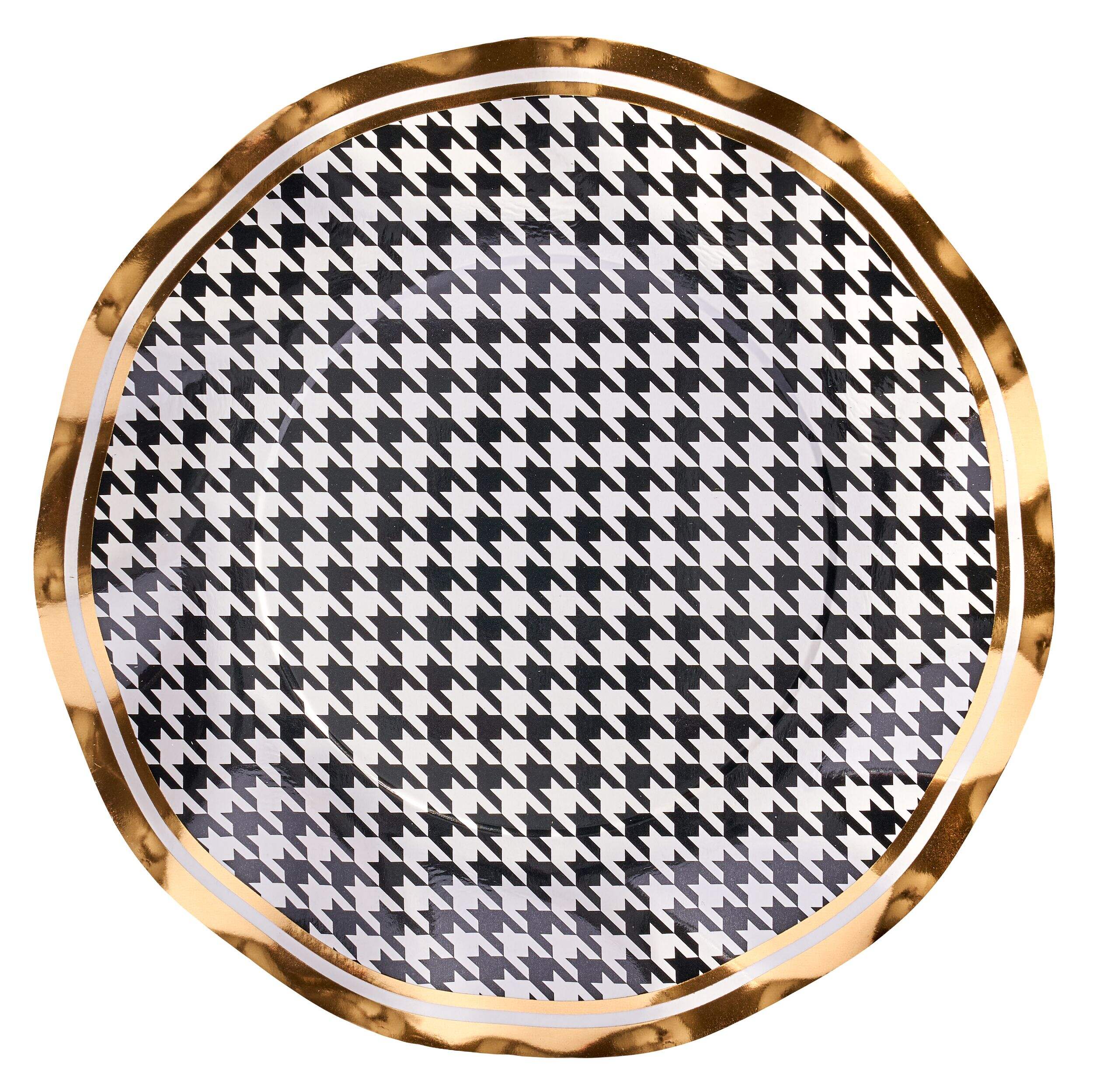 Assiettes à salade Sophistiplate Blanc Noir, paq. 8 Overhead_Flat