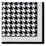 Serviettes de cocktails 3 épaisseurs Sophistiplate Blanc Noir, paq. 20 Front_Flat