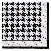 Serviettes de cocktails 3 épaisseurs Sophistiplate Blanc Noir, paq. 20 Front_Flat