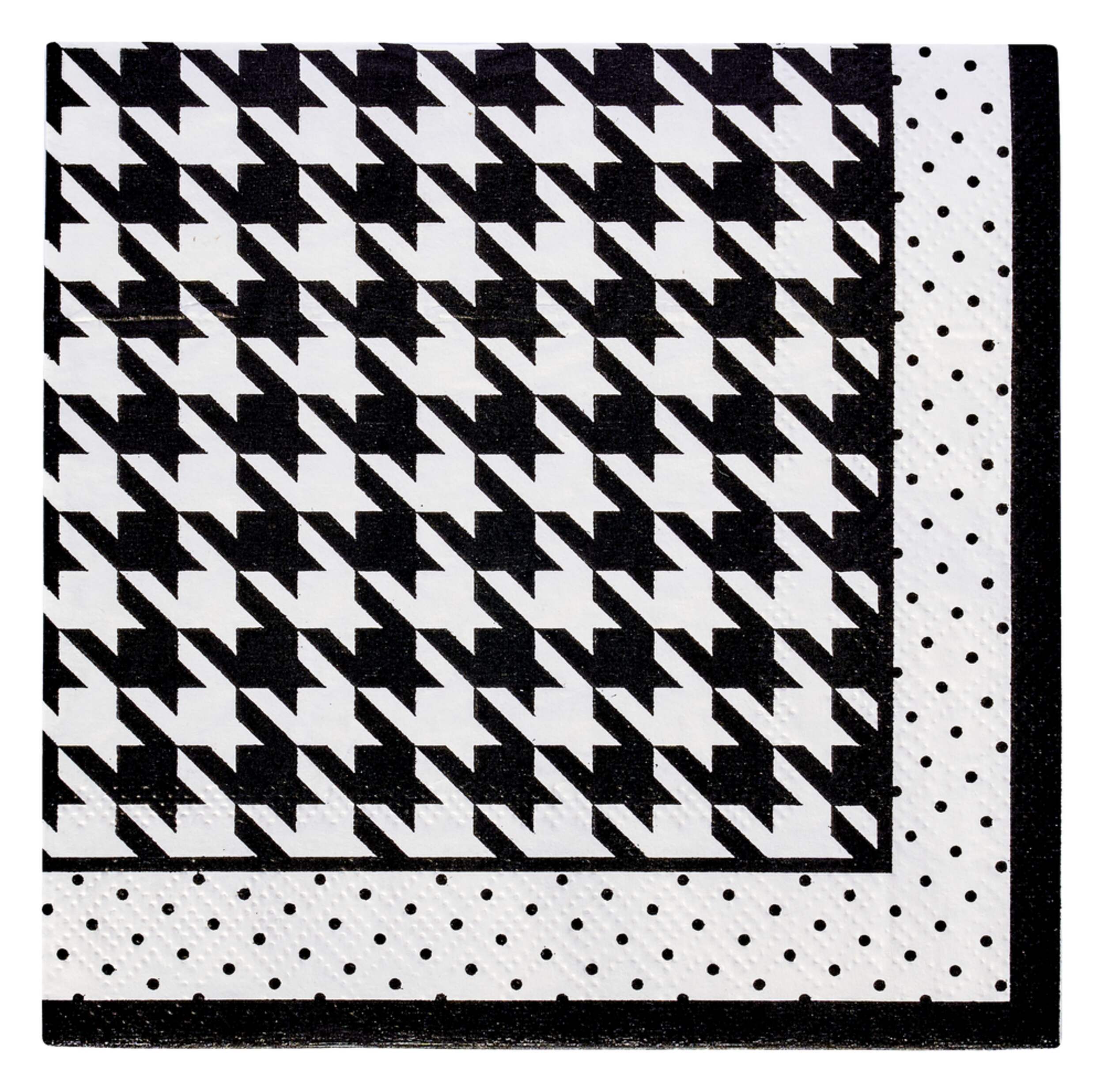 Serviettes de cocktails 3 épaisseurs Sophistiplate Blanc Noir, paq. 20