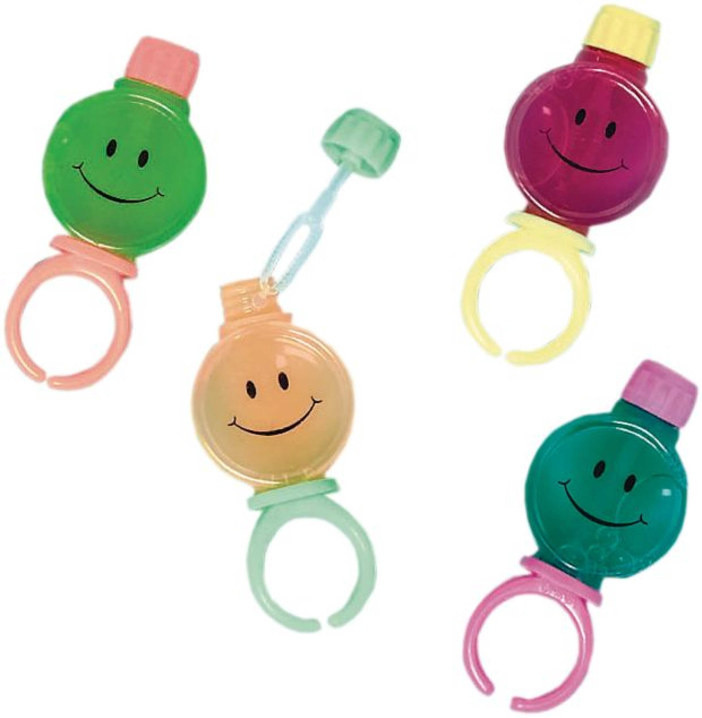 Smiley Bubble Rings, 12-pk Composite_or_Mixed