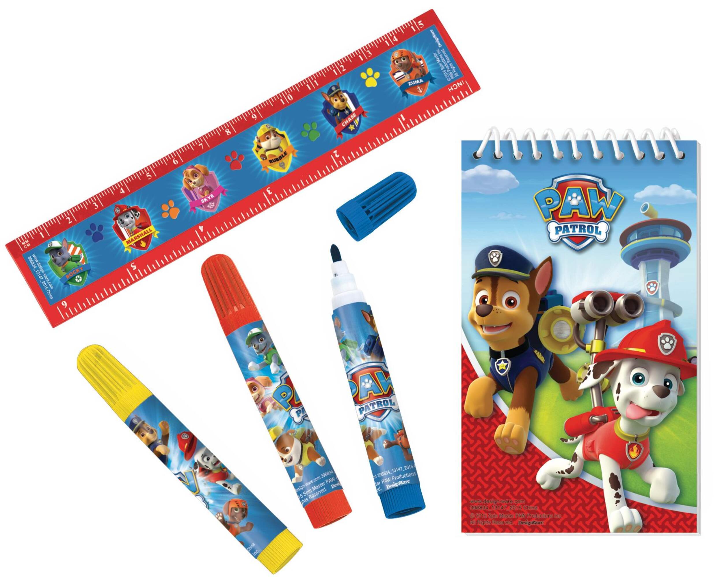 PAW Patrol Stationery Set, 5-pc Overhead_Flat
