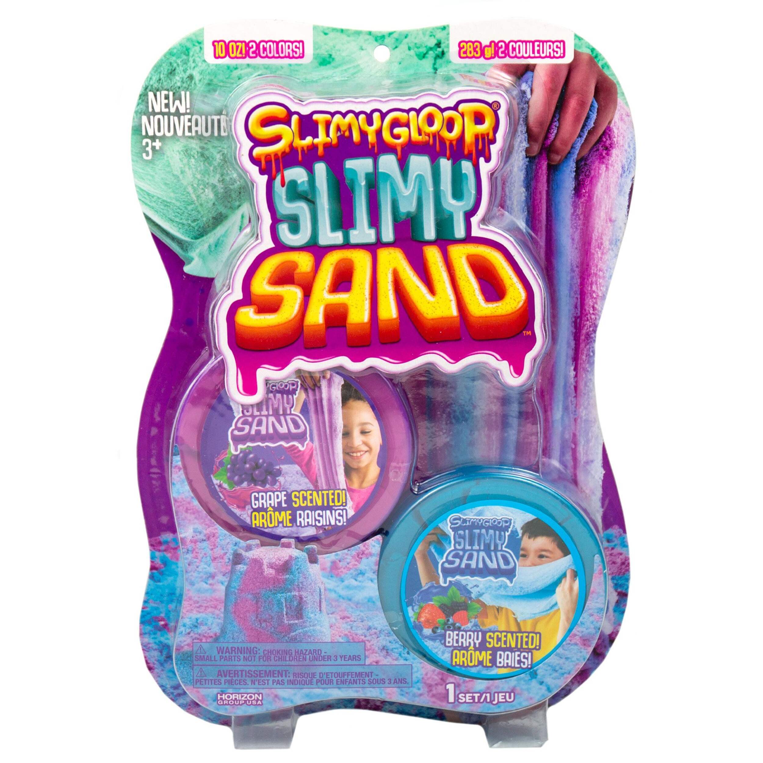 Slimy Gloop Slimy Sand Twists Grape & Berry Scented, Blue/Purple, 2-pk, Ages 3+, for Arts & Crafts/Birthday Favour Front_Flat