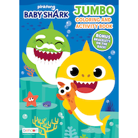 Baby Shark Colouring & Activity Book, Black/White, 32 Pages, Ages 4+, for Arts & Crafts/Birthday Favour Front_Flat