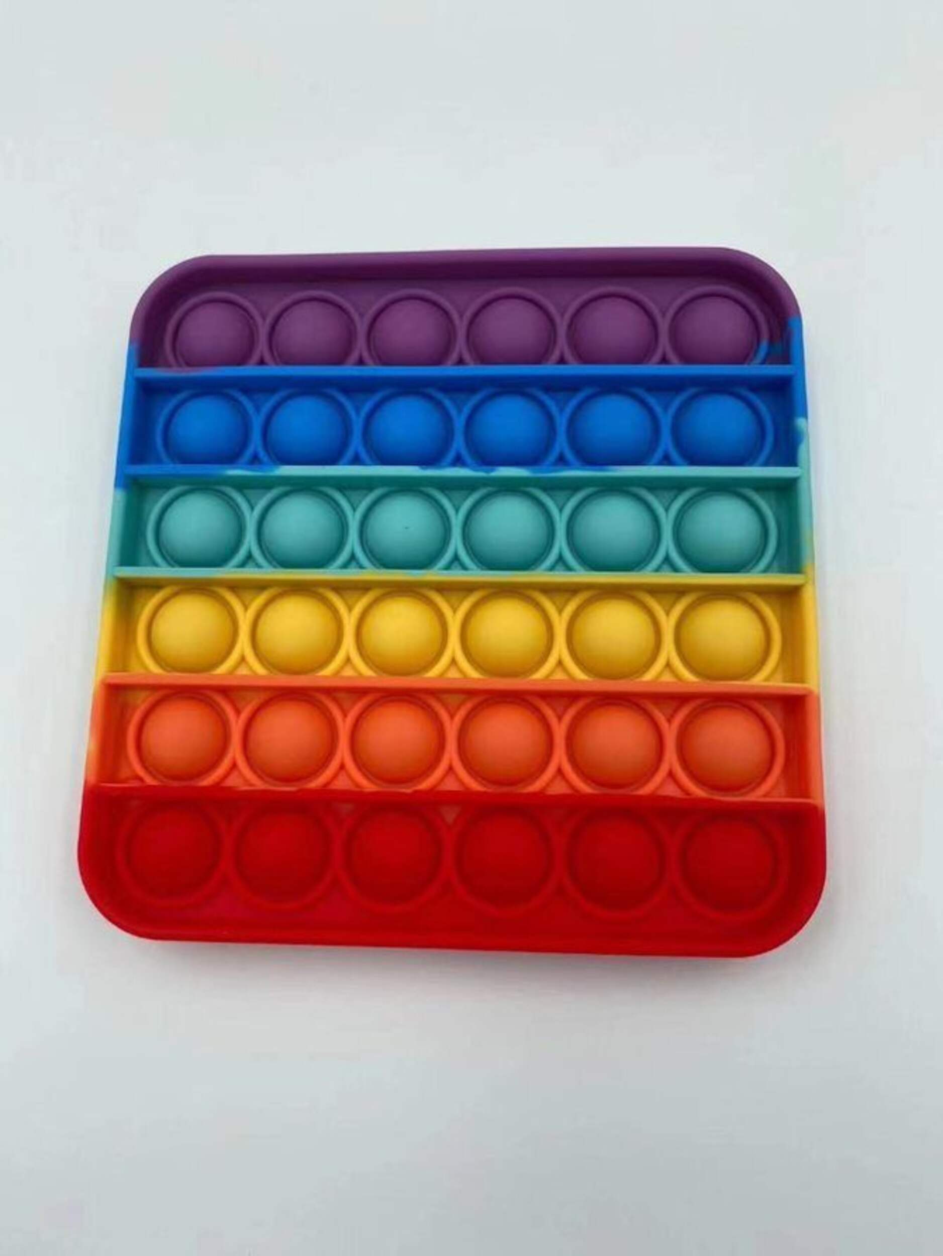 Square Push Bubble Popper Fidget, Multi-Coloured, Ages 3+, for Birthday/Party Favour Overhead_Plunge