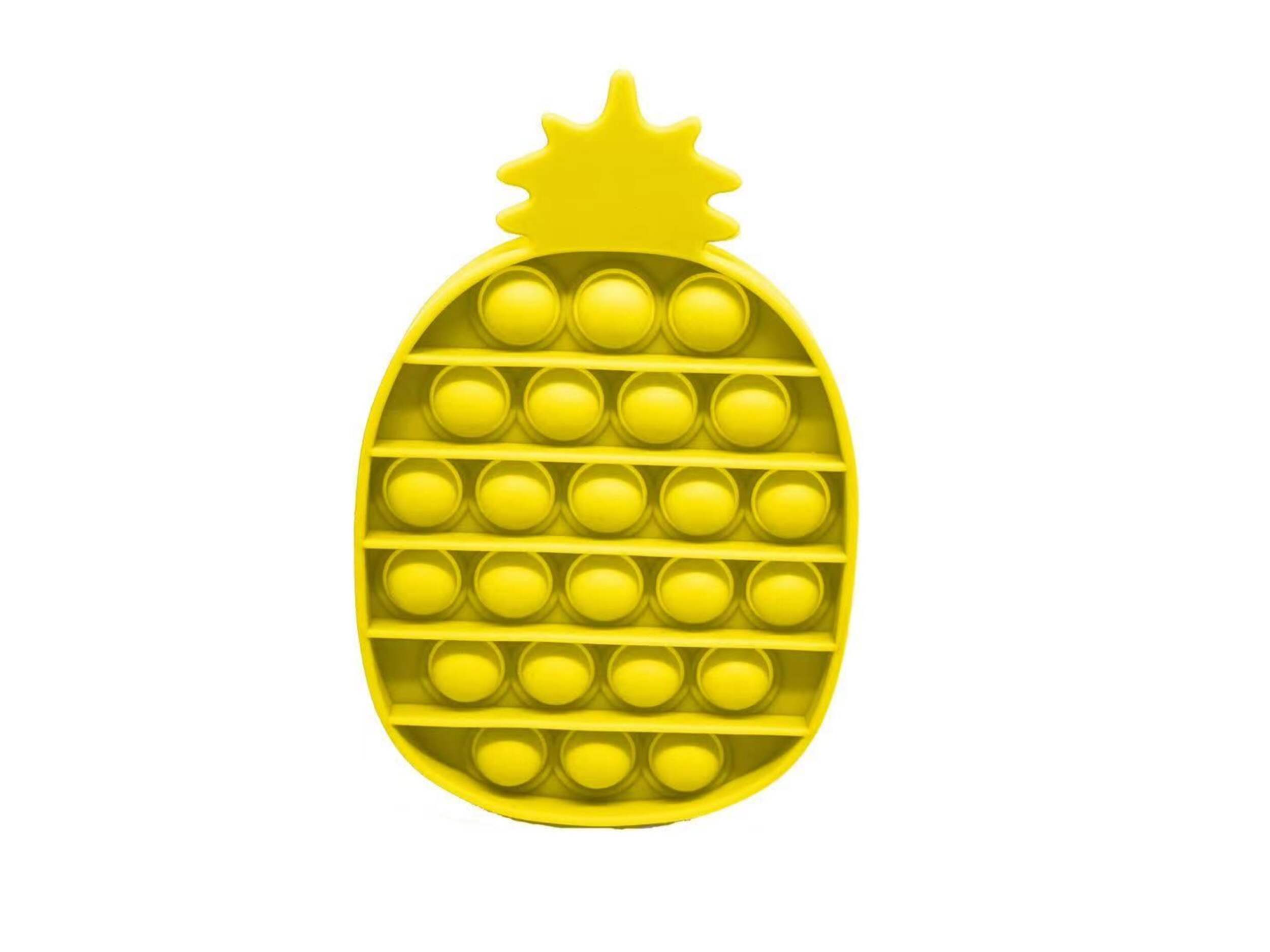 Pineapple Push Bubble Popper Fidget, Yellow, Ages 3+, for Birthday/Party Favour Front_Flat