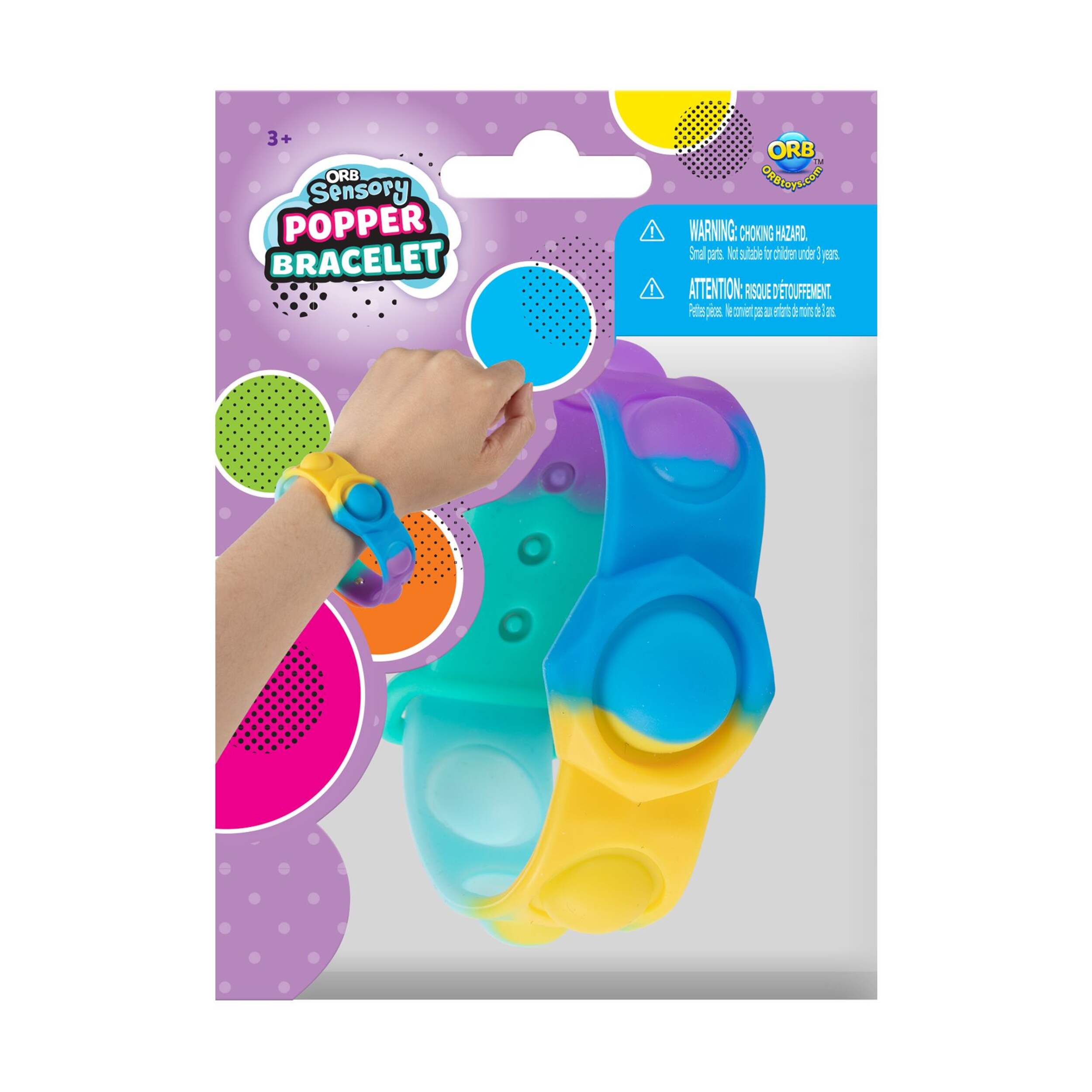 Bracelet à bulles sensorielles à compresser ORB, varié Front_Flat