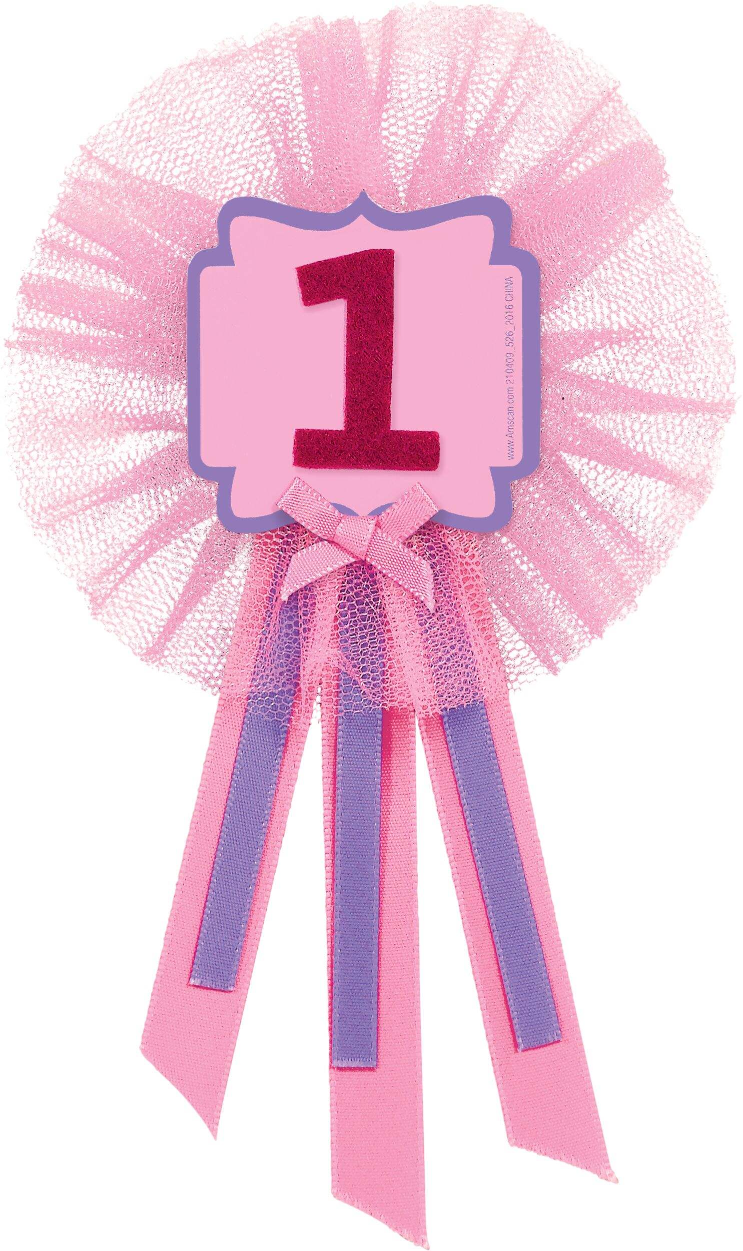 Ruban de mérite 1st Birthday, rose/violet, taille unique, accessoire portable pour anniversaires Front_Flat