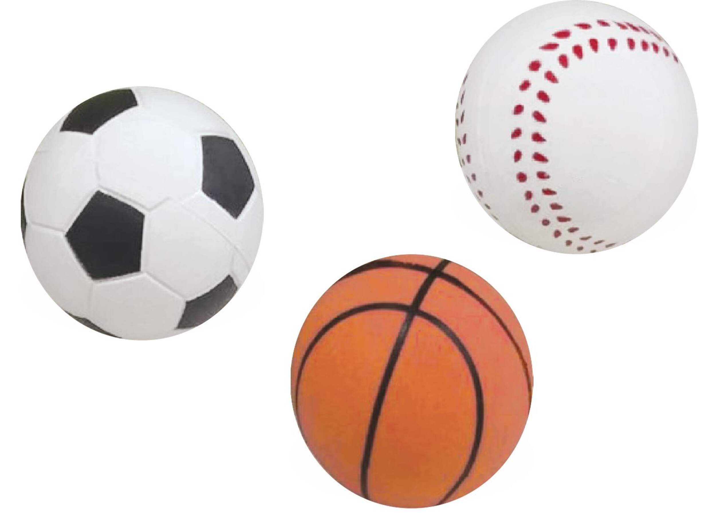 Balles rebondissantes, thème de sport, paq. 6 Composite_or_Mixed