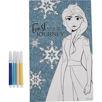 Glitter Frozen 2 Colouring Poster with Markers Front_Flat