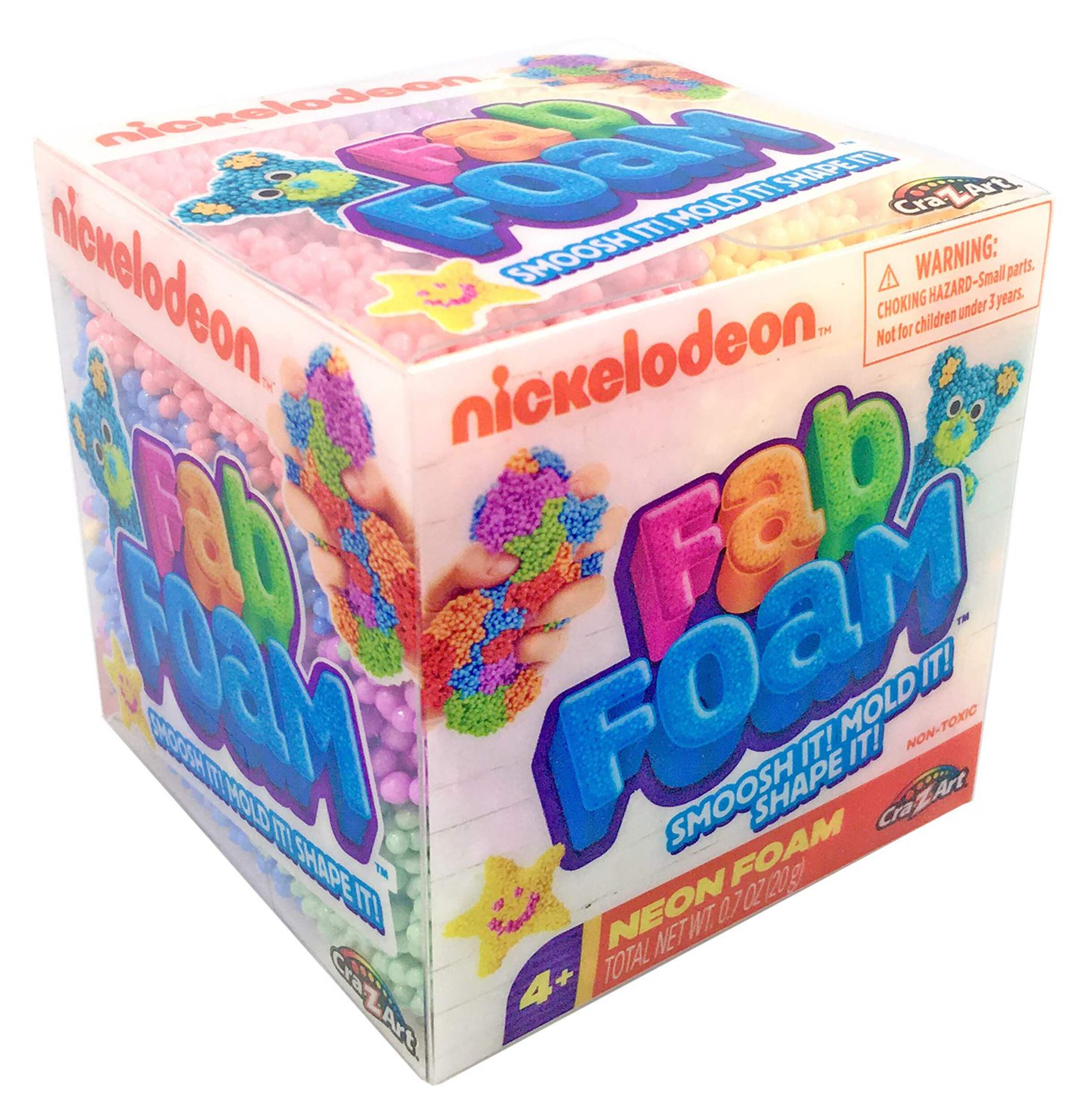 Nickelodeon Fab Foam Rainbow Cube, Multi-Coloured, Ages 4+, for Arts & Crafts/Birthday Favour Front_Angled_Right