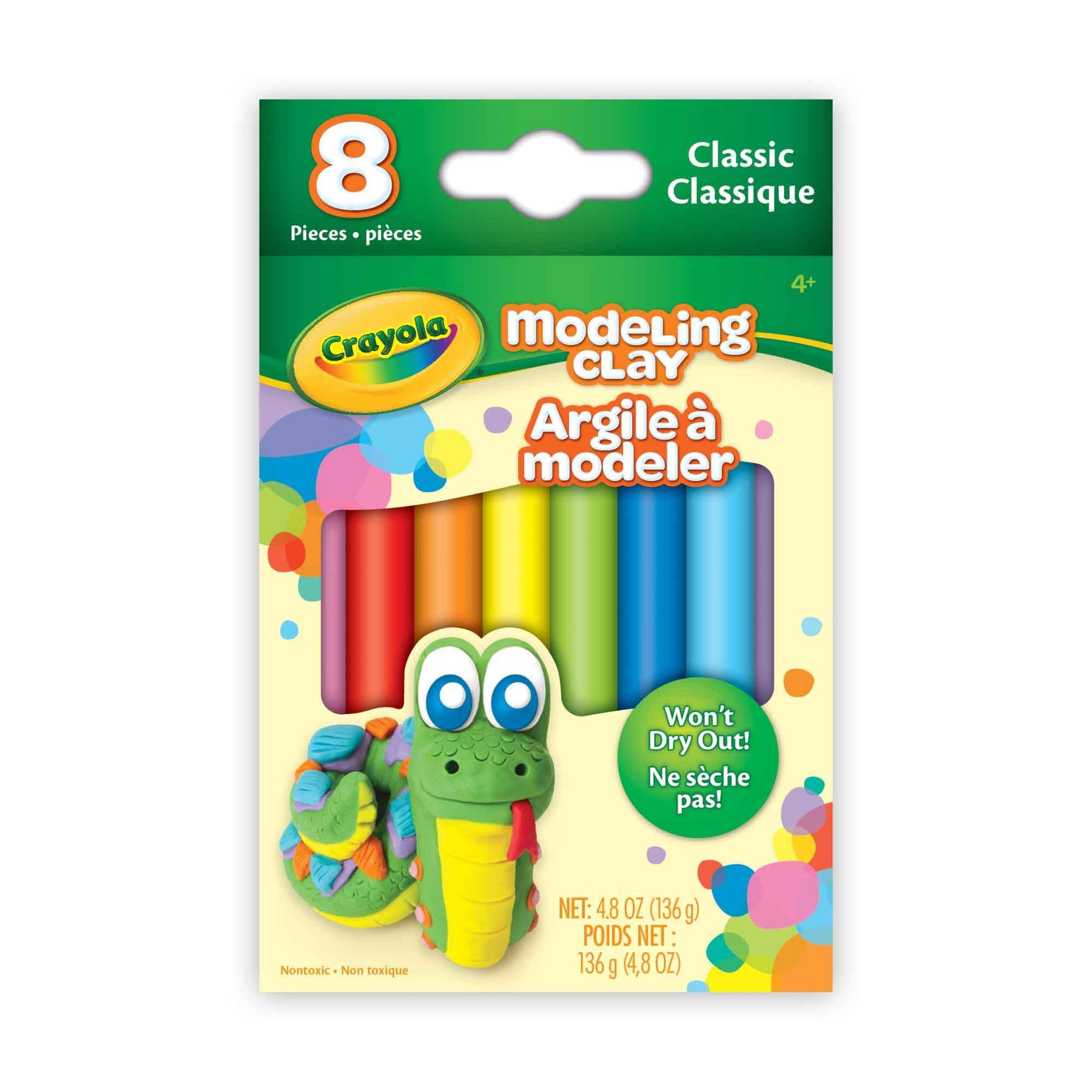 Crayola Modeling Clay, Multi-Coloured, 8-pk, Ages 4+, for Arts & Crafts/Birthday Favour Front_Flat
