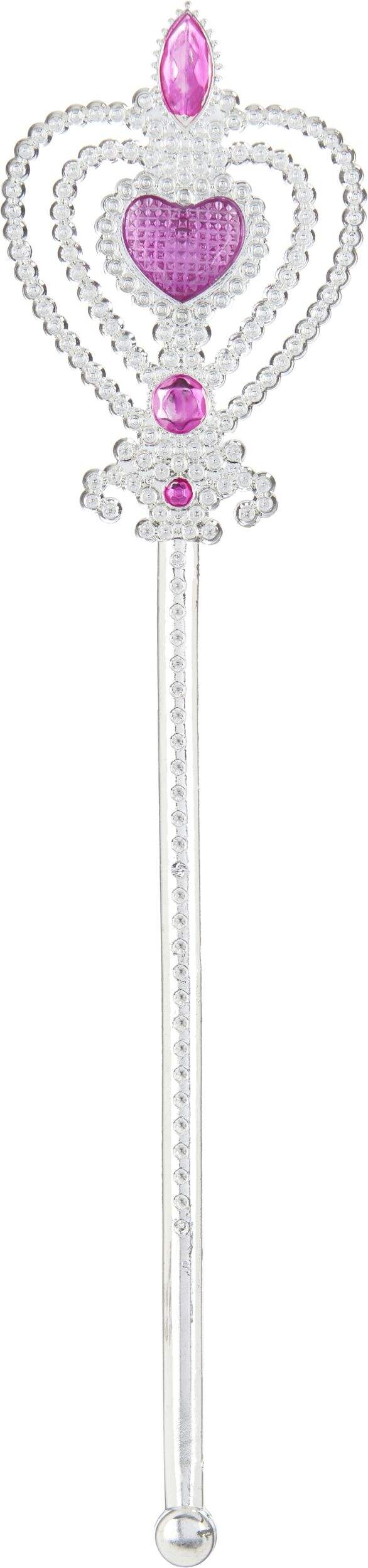Princess Heart Wand, Silver/Purple, One Size, Wearable Accessory for Halloween Overhead_Flat