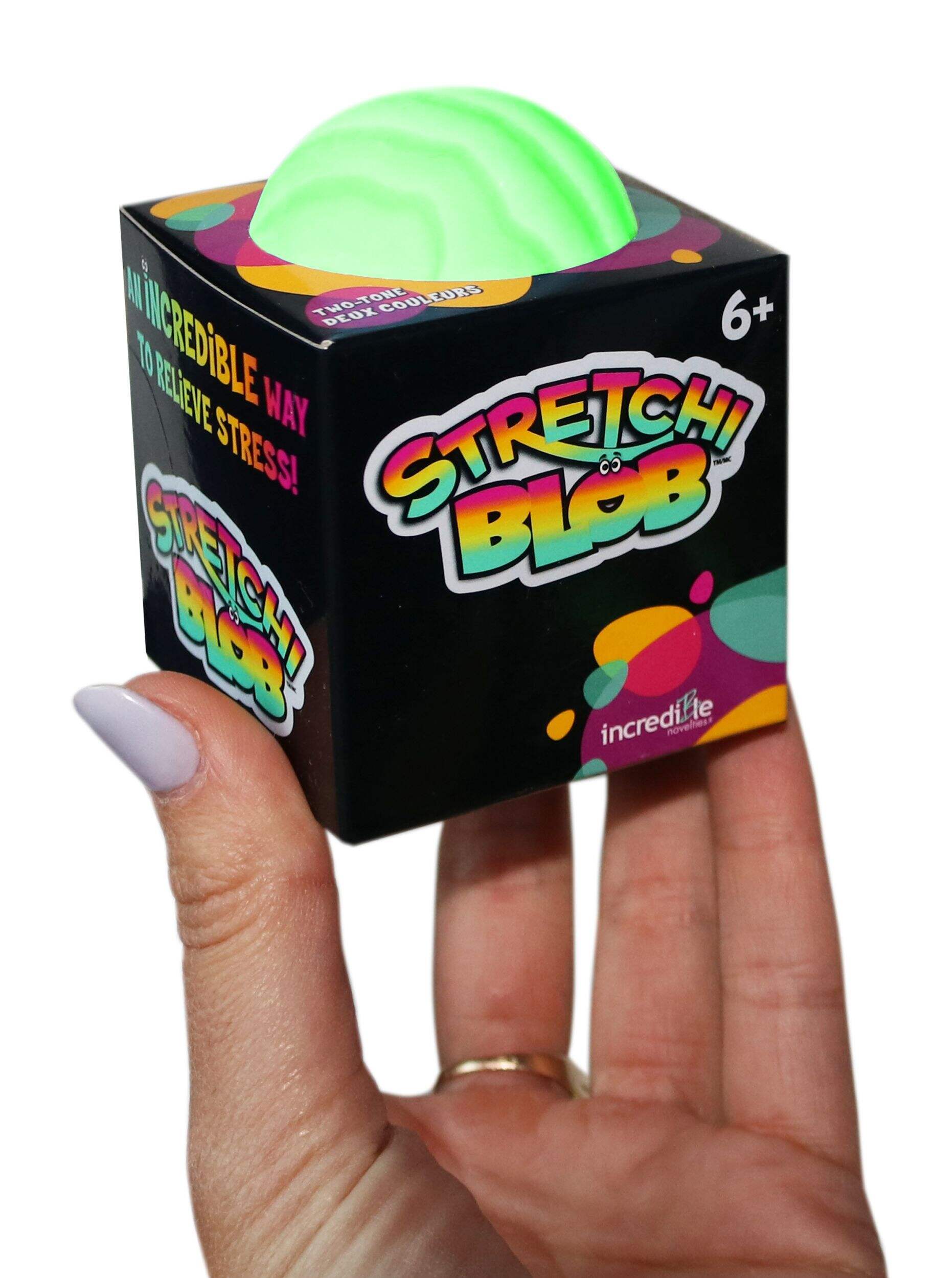 Stretchi Small Two Tone Stress Ball, Multi-Coloured, Ages 6+, for Birthday/Party Favour Front_Angled_Right
