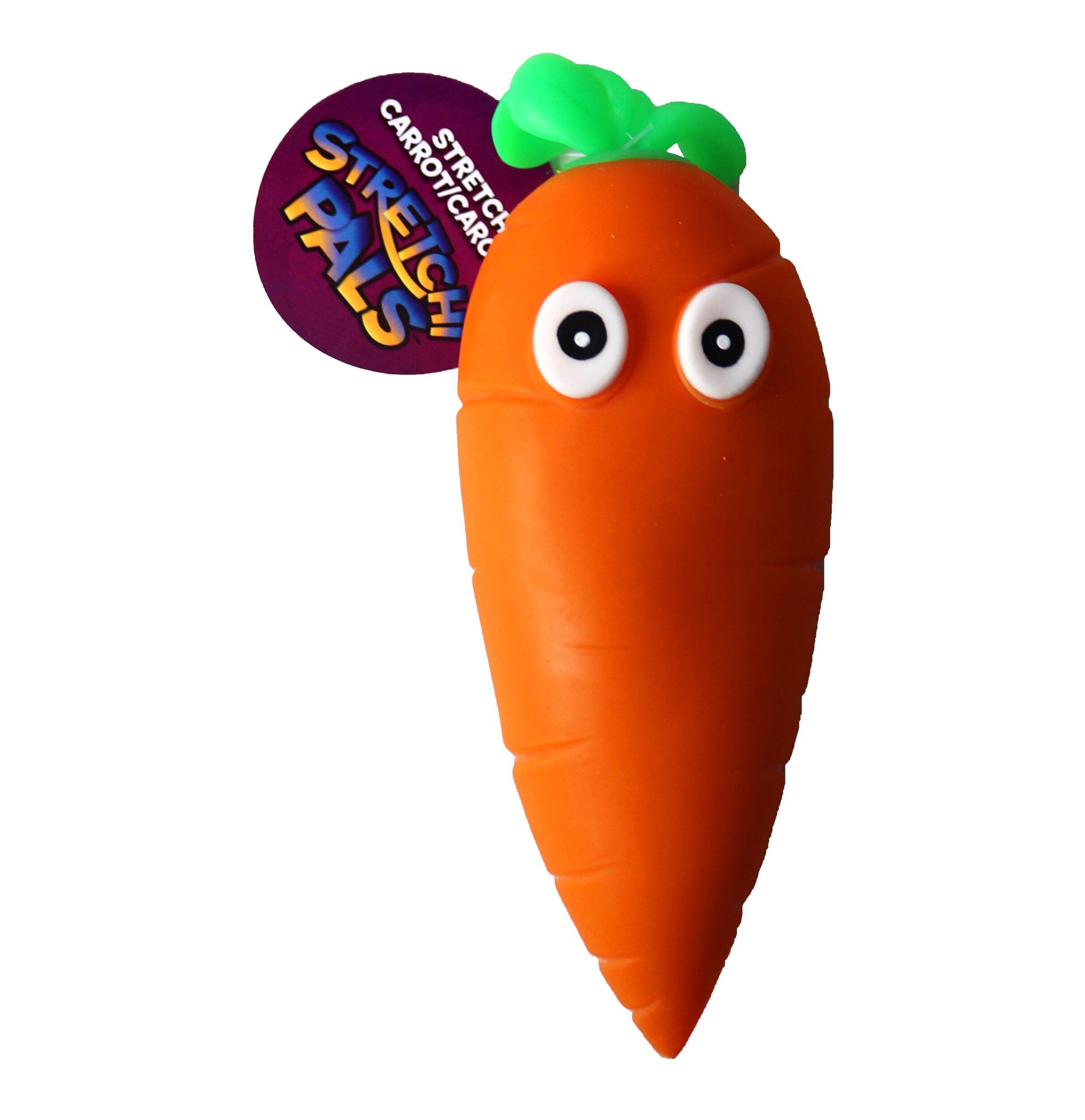 Stretchi Stress Carrot, Orange, Ages 6+, for Birthday/Party Favour Front_Flat