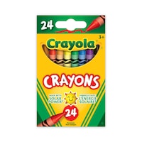 Crayola Coloured Drawing Crayons, Multi-Coloured, 24-pk, for Arts & Crafts/Party Favours Front_Flat