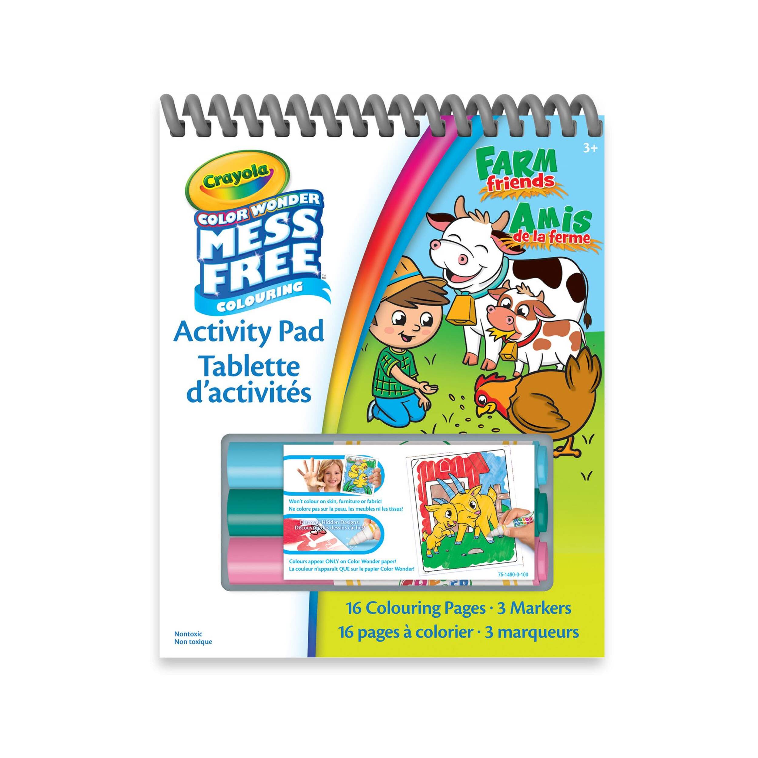 Carnet d’activités de voyage Crayola Color Wonder, amis de la ferme Front_Flat