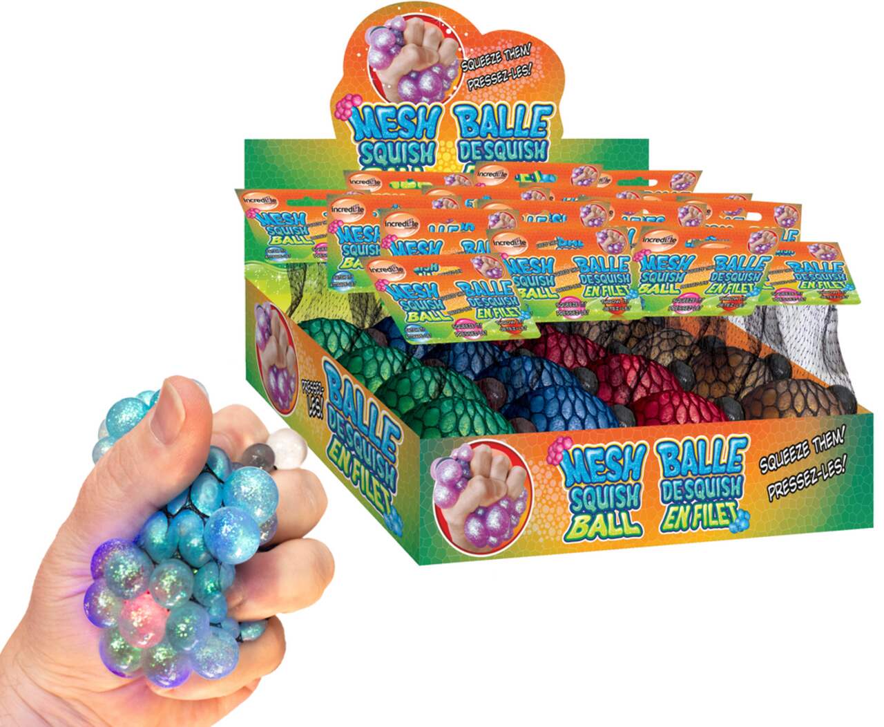Balle Antistress Multicolore avec son Filet anti stress bulle au