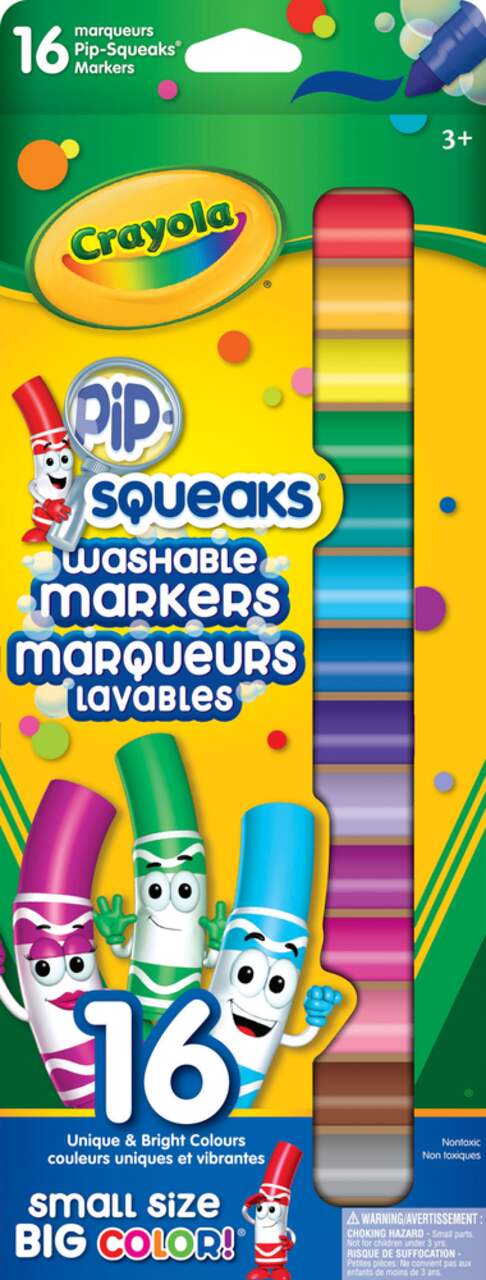 Crayola Pip-Squeaks Skinnies Markers, Washable, 16 Unique & Bright Colors - 16 markers