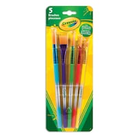 Crayola Premium Paint Brushes, Multi-Coloured, 5-pk, for Arts & Crafts Front_Flat