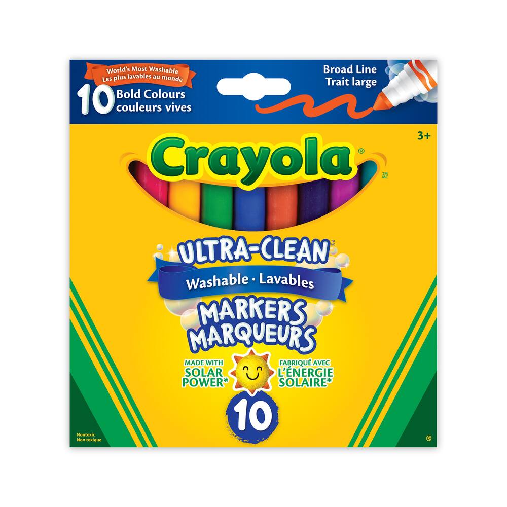 Crayola Ultra Clean Washable Broad Line Bold Markers, 10-pk | Party City