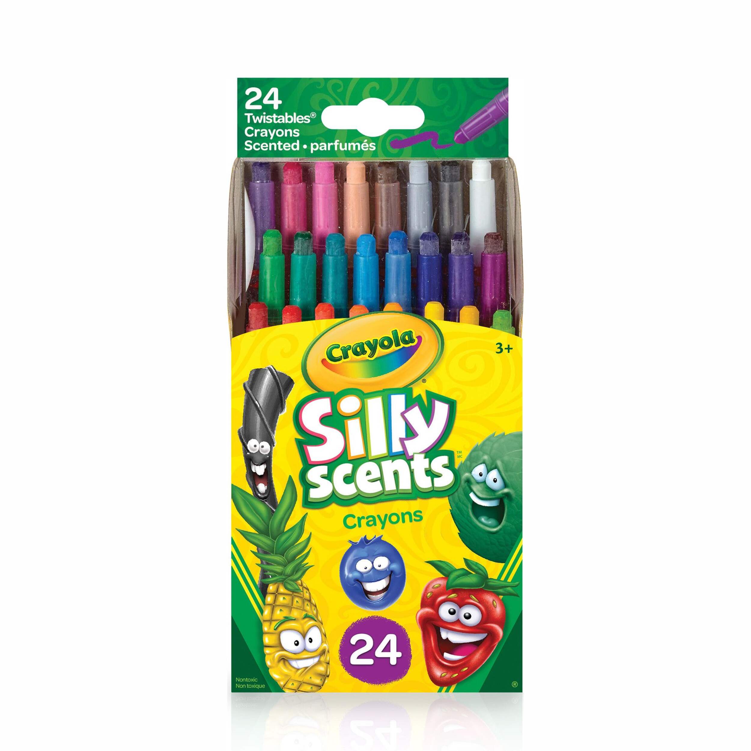 Crayola Silly Scents Mini Twistable Coloured Drawing Crayons, Multi-Coloured, 24-pk, for Arts & Crafts/Birthday Favour Front_Flat