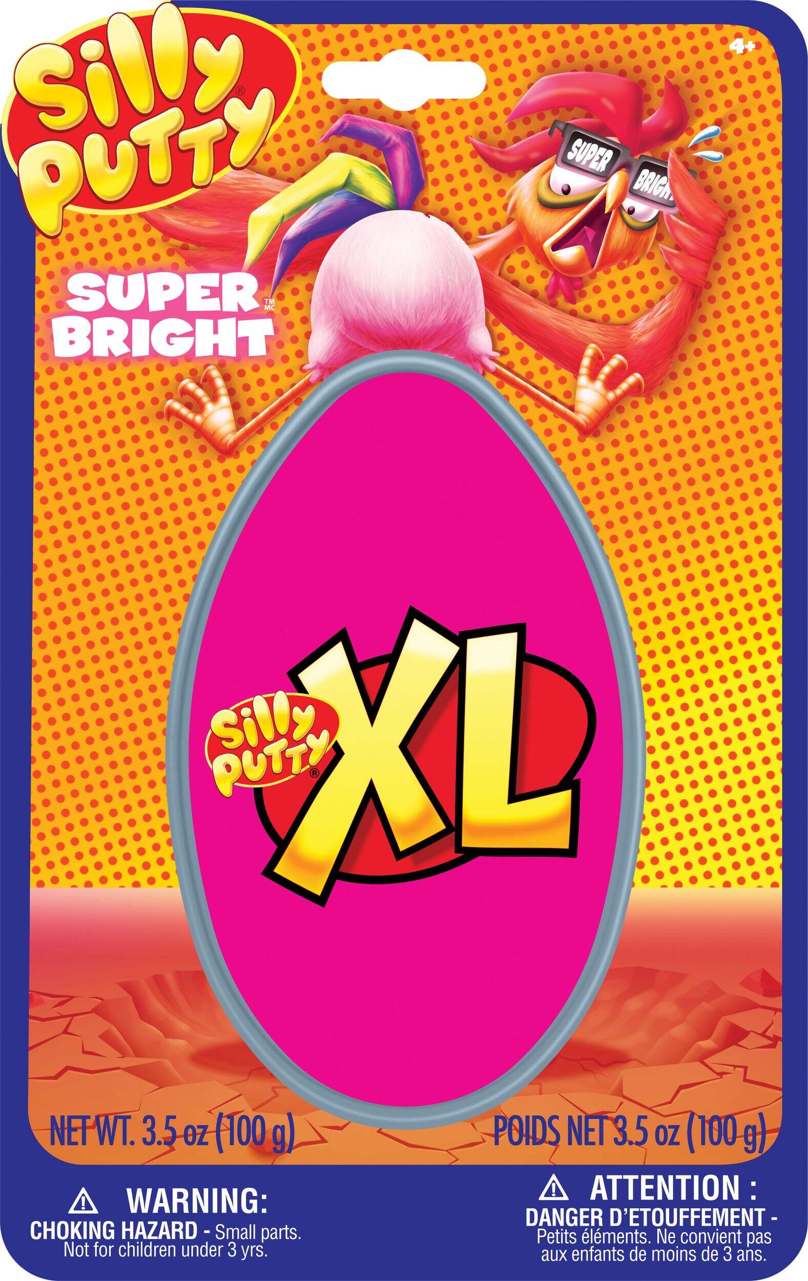 Crayola XL Super Bright Silly Putty Egg, Pink, Ages 4+, for Arts & Crafts/Birthday Favour Front_Flat