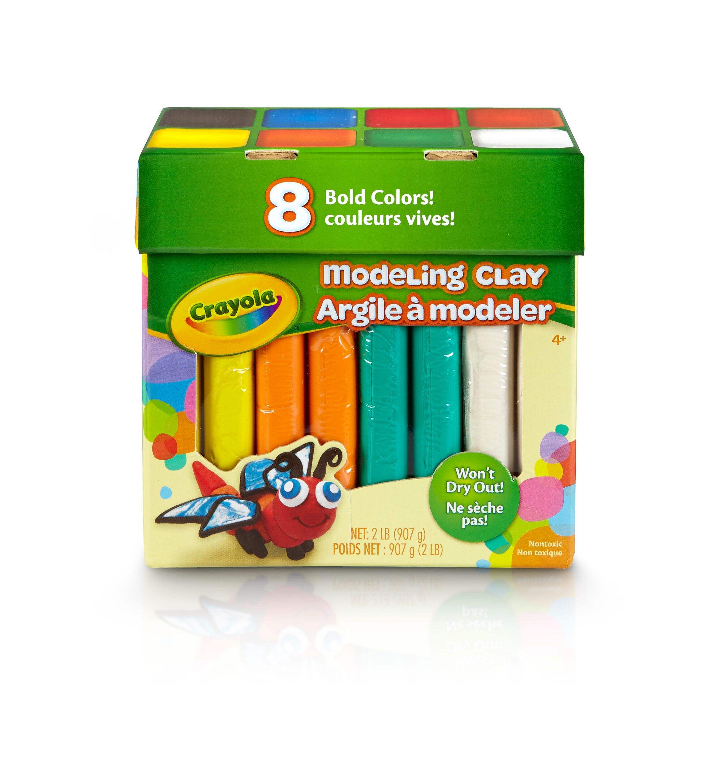 Crayola Bold Colour Modeling Clay, Multi-Coloured, 8-pk, Ages 4+, for Arts & Crafts/Birthday Favour Front_Elevated