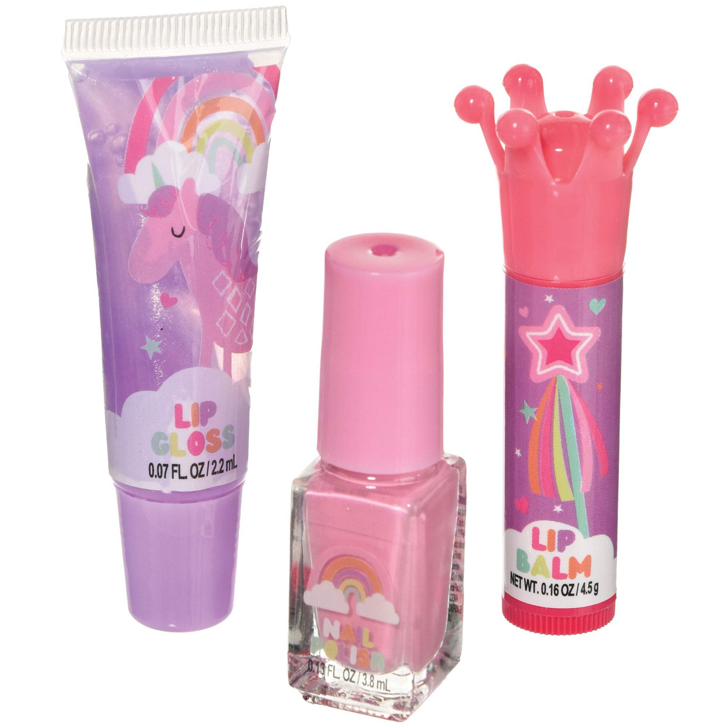 Lip Gloss and Nail Set, Pink, 3-pk, for Birthday Party Composite_or_Mixed