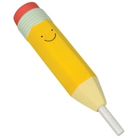Squishi Smiley Pencil Writing Pen, Yellow, for Arts & Crafts/Birthday Favour Front_Three_Fourths_Angled_Right