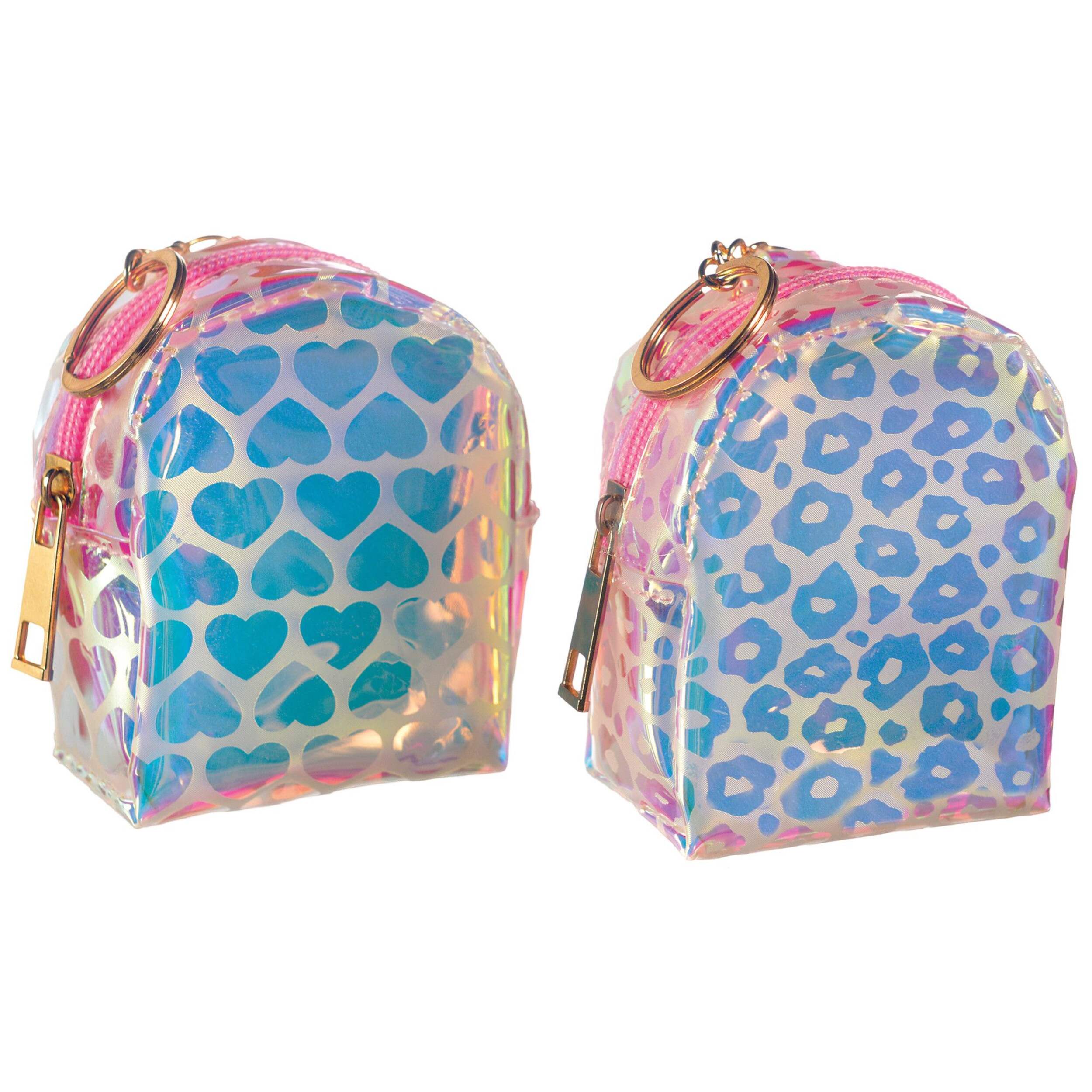 Mini Patterned Iridescent Backpack Keychain, Assorted Composite_or_Mixed