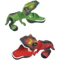 Dinosaur T-Rex Grabber Pick-Up Favour Toy, Green/Red, for Birthday/Party Dinosaur Grabber Toy