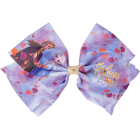 Disney Frozen "Believe in the Journey" Elsa & Anna Hair Bow, Purple, One Size, Wearable Accessory for Birthdays Front_Flat