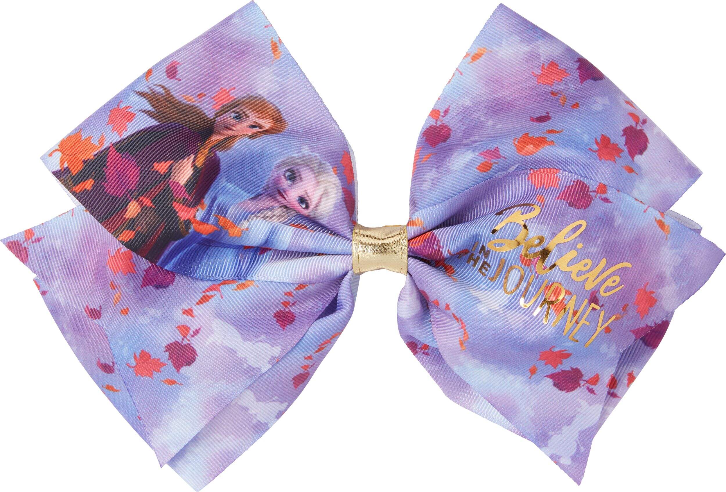 Disney Frozen "Believe in the Journey" Elsa & Anna Hair Bow, Purple, One Size, Wearable Accessory for Birthdays Front_Flat